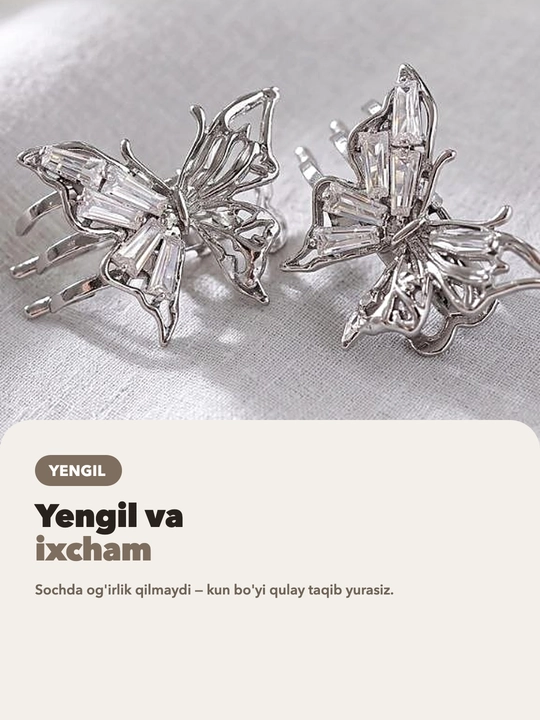 Soch uchun aksessuarlar to'plami, mayda zakolkalar, qizlar uchun to'nog'ichlar