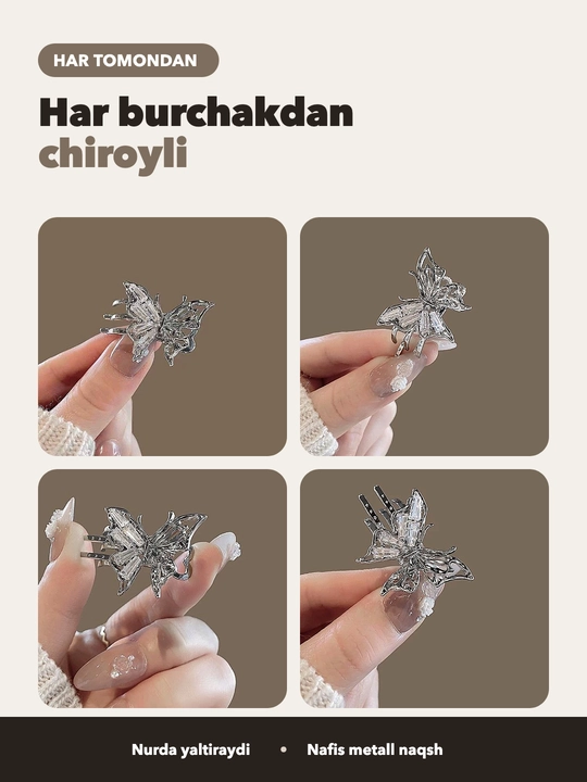 Soch uchun aksessuarlar to'plami, mayda zakolkalar, qizlar uchun to'nog'ichlar