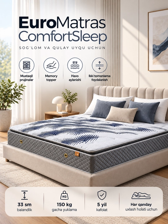 ComfortSleep – пружинный матрас с Memory Topper и Oxygen Foam