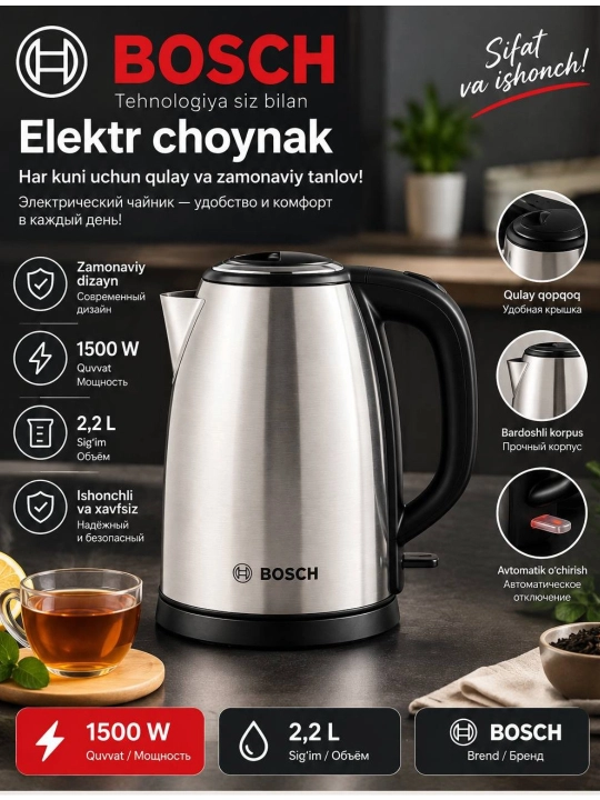 Elektr choynak kundalik foydalanish uchun juda qulay va zamonaviy tanlov - 