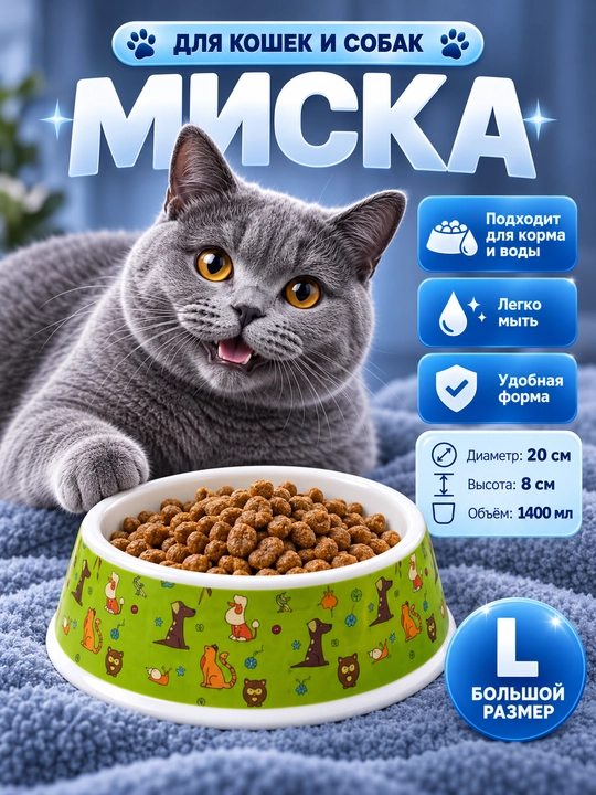 Миска для кошек, миска для собак, миска для кота, миска для котенка, миска для щенка - 