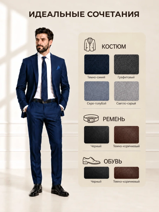 Мужской подарочный набор ELEGANT MAN 4в1: галстук, паше, запонки, зажим для галстука