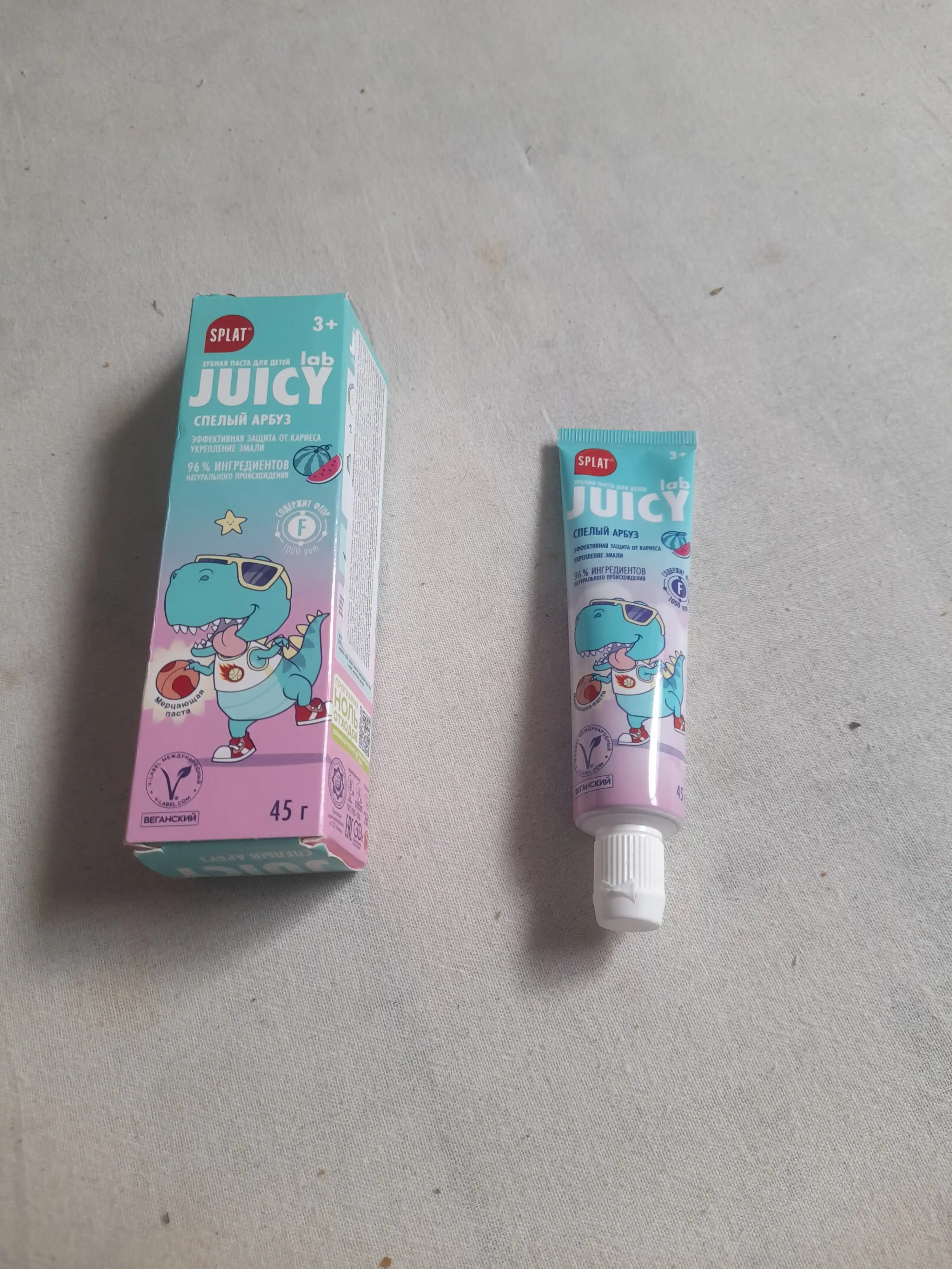 Детская зубная паста " Спелый арбуз", SPLAT JUICY LAB, 3+, 45 гр