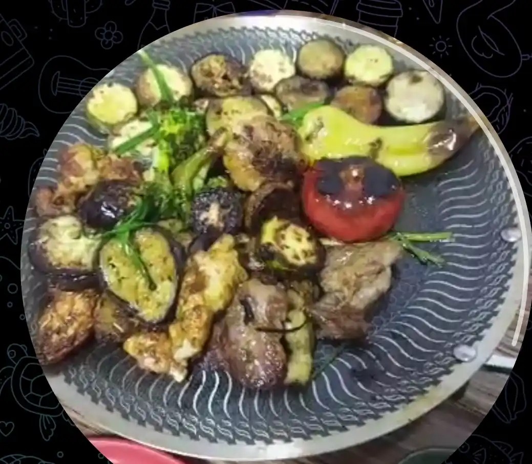 Saj qovurish va barbekyu uchun tova, yopishmaydigan qoplamali