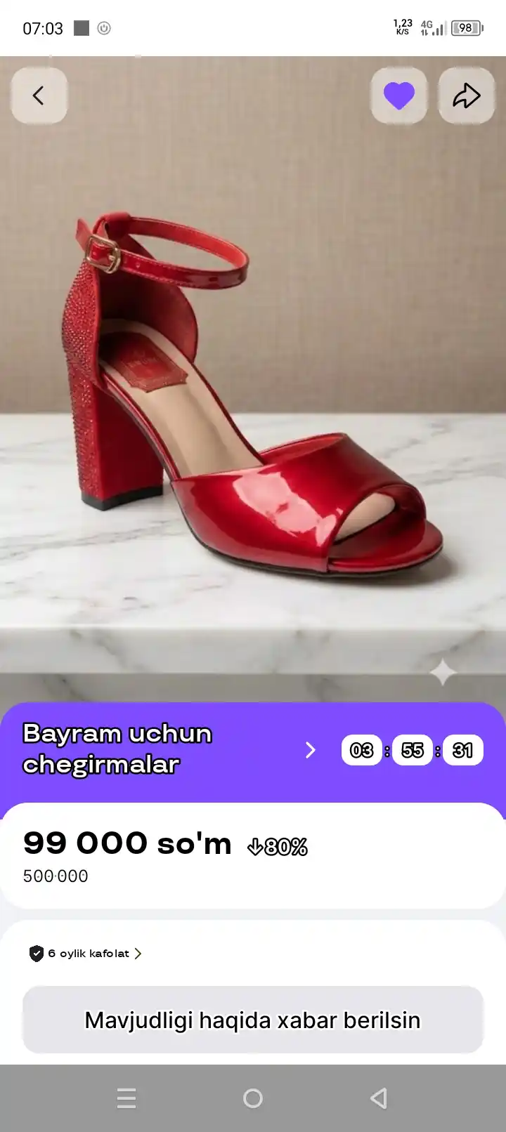 Ayollar uchun bayramona poshnali poyabzal