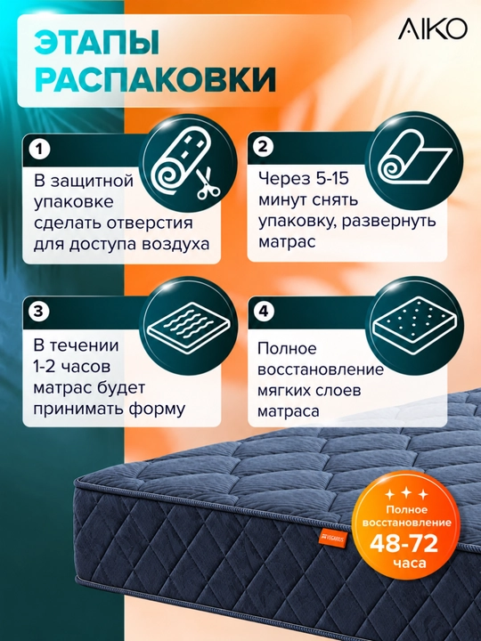 AIKO Strong ortopedik matras, mustaqil prujinali, bir kishilik, ikki kishilik