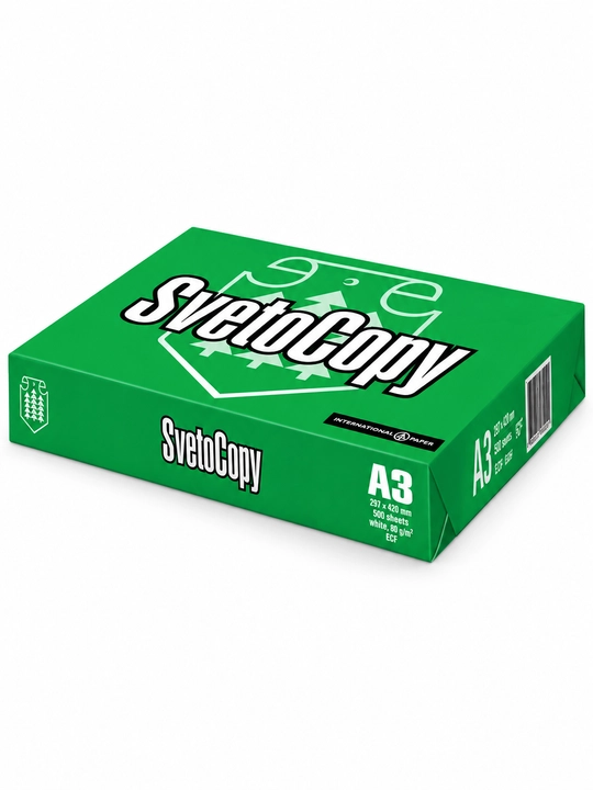 Svetocopy A3 fotokopi qog'ozi, zichligi 80 g, 500 varaq, 5 kg-5 paket - 