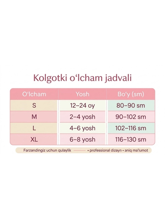Qizlar uchun oq kalgotka 1–8 yosh