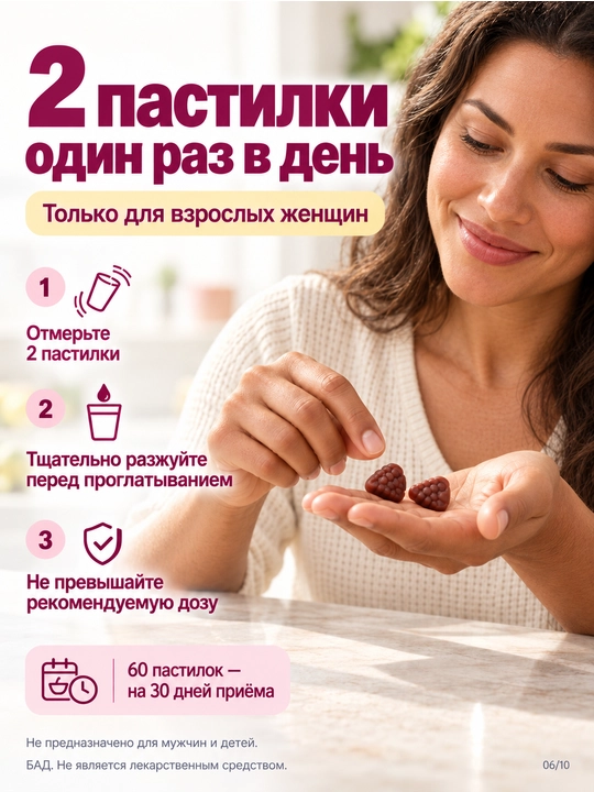 Мультивитамины для женщин инозитол, биотин, 16 витаминов и минералов, 60 мармеладок