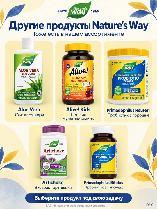 Мультивитамины для мужчин, комплекс биотин, цинк и инозитол Nature's Way Alive Men 60 таб
