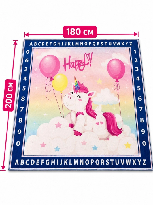 Детский игровой коврик 180×200 см, развивающий, для игр и обучения - 