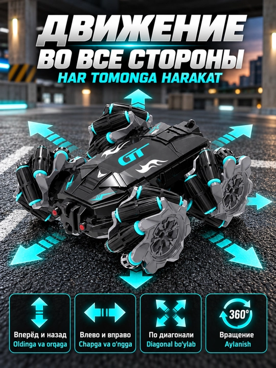 Машинка на пульте управления для дрифта и трюков, радиоуправляемая, drift car
