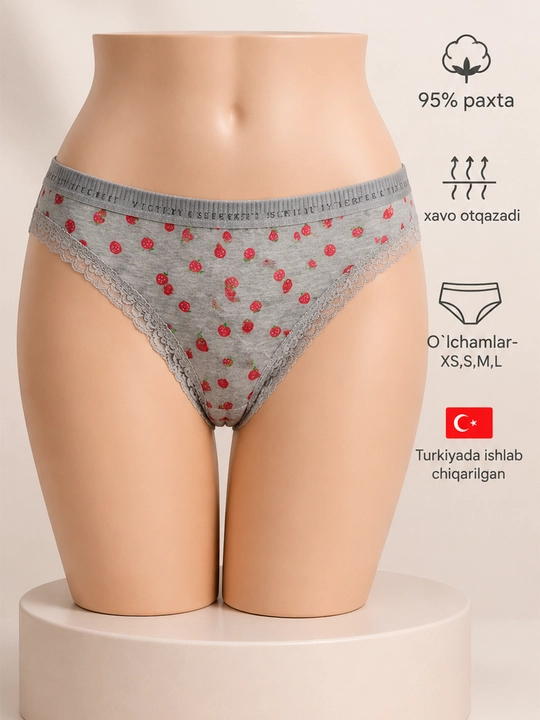 Женские трусы слипы Victoria Secret, из хлопка 95%, 1 шт, комфортные и удобные - 