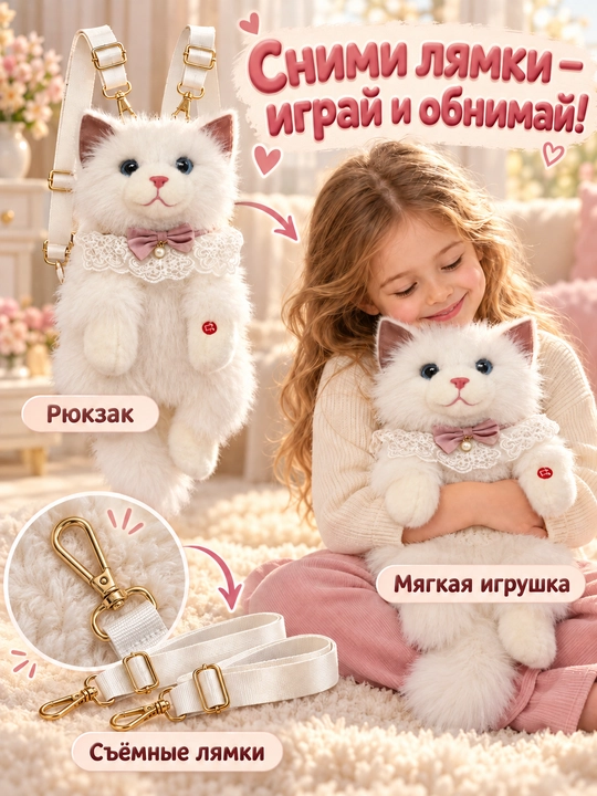 Рюкзак детский, Рюкзак с мягкой игрушкой, сумки для мальчиков и девочек, сумки