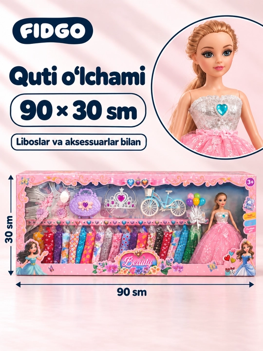 FIDGO qo‘g‘irchoqlari, liboslar va aksessuarlar bilan o‘yin to‘plamlari
