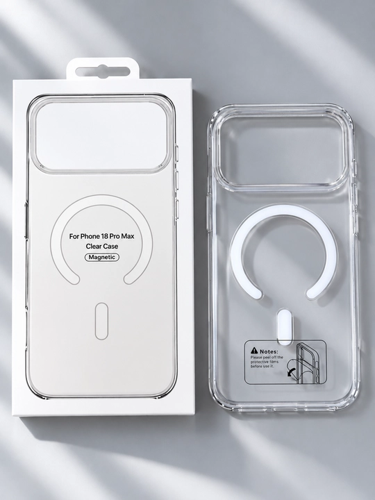 IPhone uchun chexol 13, 14, 15, 16, 17, 18 Pro, Pro Max uchun shaffof g‘ilof