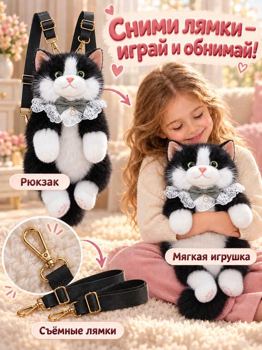 Рюкзак детский, Рюкзак с мягкой игрушкой, сумки для мальчиков и девочек, сумки
