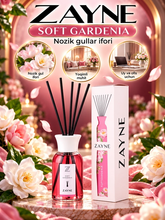 Tayoqchali Aroma Diffuzor, Bahoriy Gullar va Yashil Choy Hidi