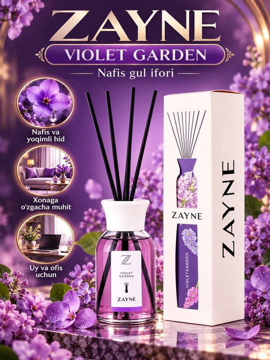 Tayoqchali Aroma Diffuzor, Bahoriy Gullar va Yashil Choy Hidi