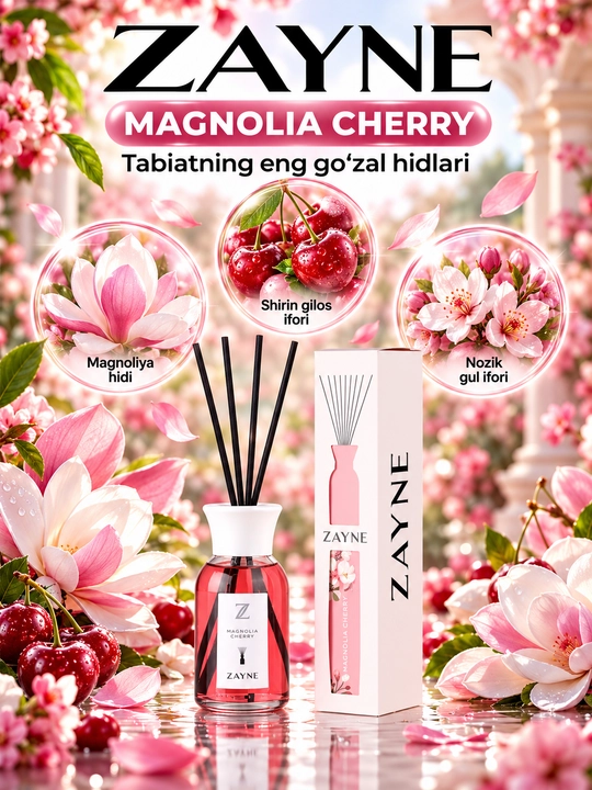 Tayoqchali Aroma Diffuzor, Bahoriy Gullar va Yashil Choy Hidi