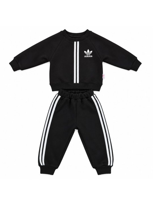 Детский спортивный костюм Adidas, теплая двойка, свитшот и штаны, 1–3 года