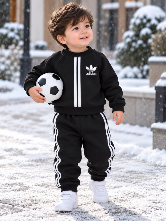 Детский спортивный костюм Adidas, теплая двойка, свитшот и штаны, 1–3 года
