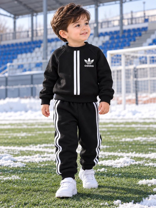 Детский спортивный костюм Adidas, теплая двойка, свитшот и штаны, 1–3 года