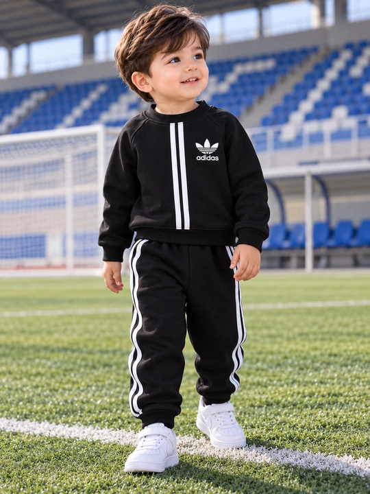 Детский спортивный костюм Adidas, теплая двойка, свитшот и штаны, 1–3 года
