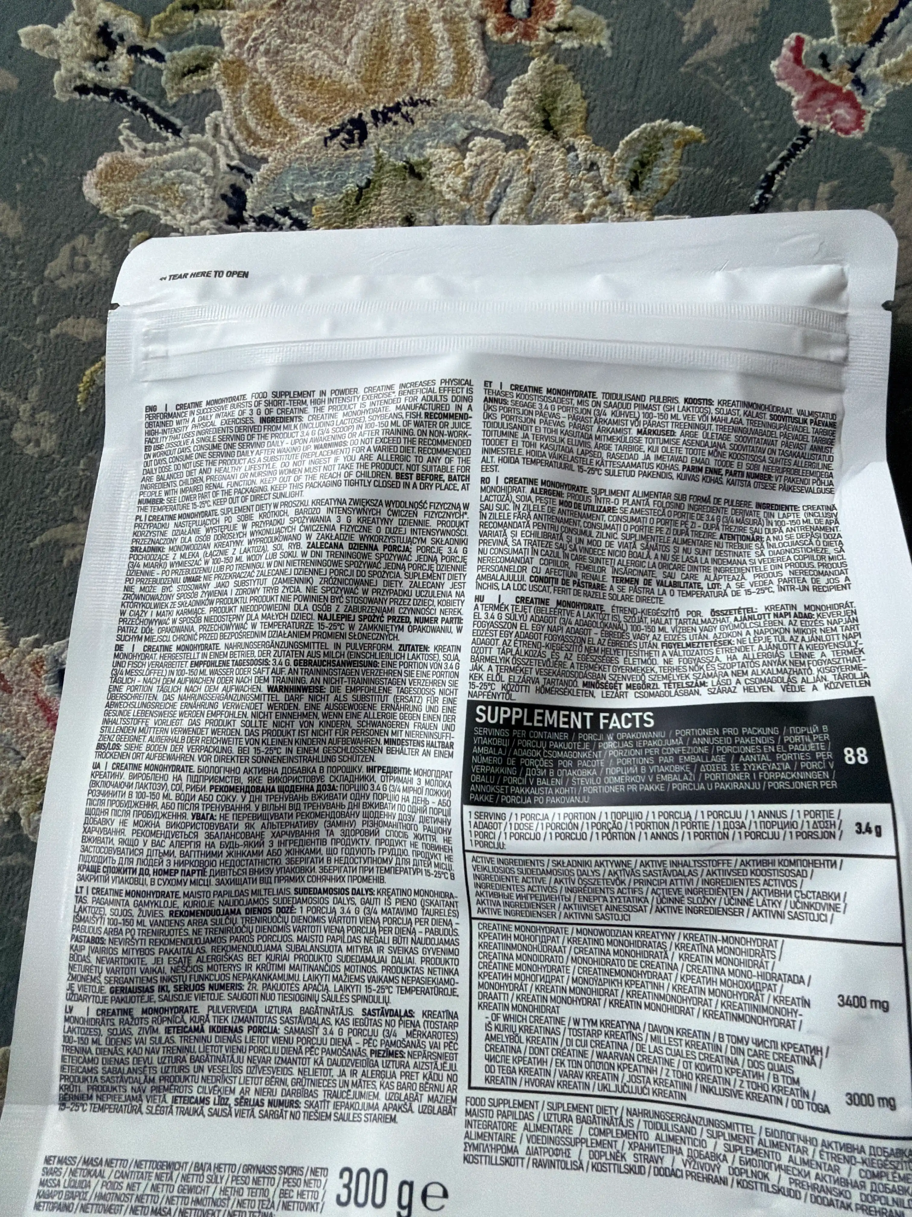 Kreatin monigdrat OstroVit, 300 gr, 400 gr, 1 kg