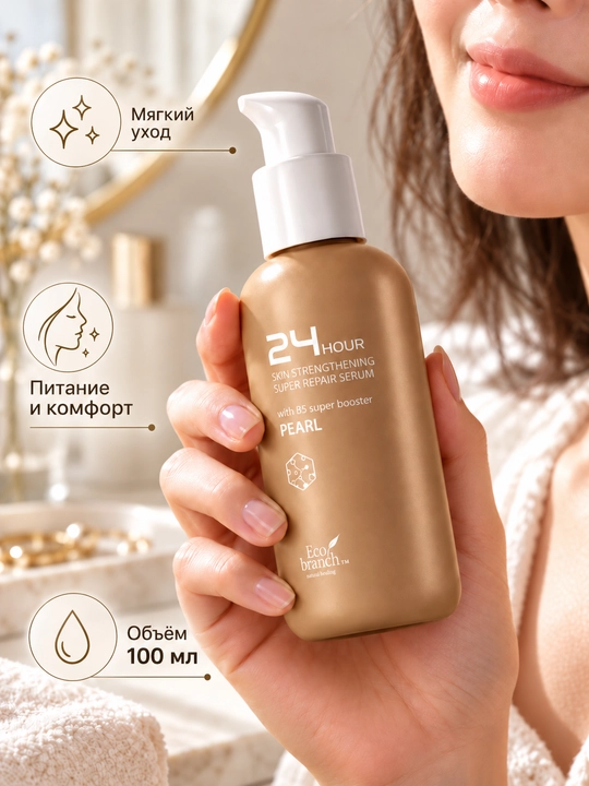 Корейская косметика Eco Branch 24 Hour, сыворотка для лица, ретинол, гиалурон, 100 мл