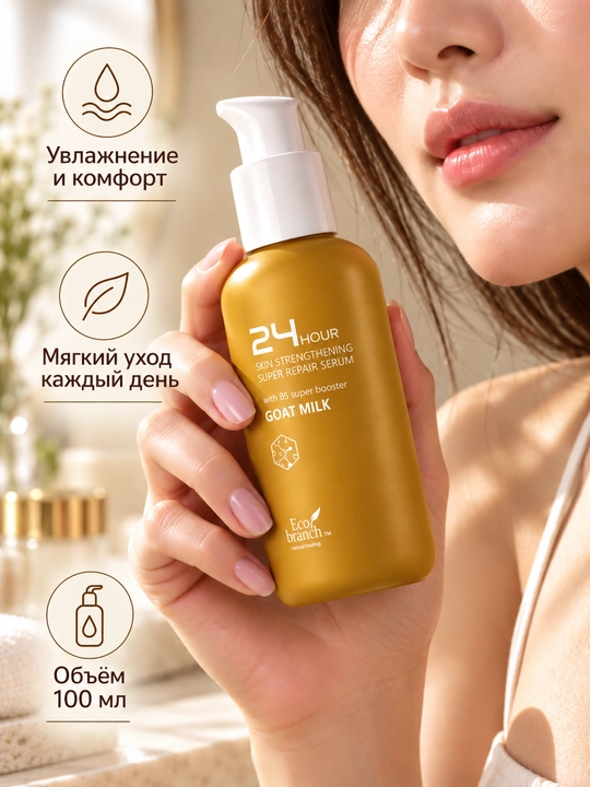 Корейская косметика Eco Branch 24 Hour, сыворотка для лица, ретинол, гиалурон, 100 мл