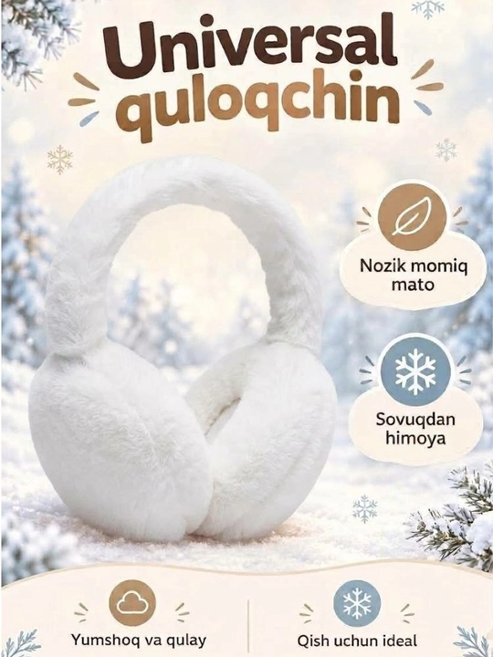 Qizlar uchun yumshoq mo‘ynali quloqchinlar - 