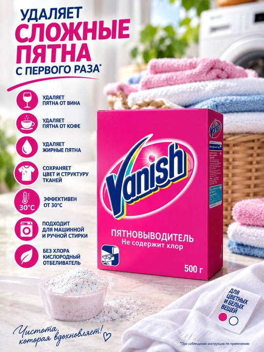 Kiyimlar uchun dog' ketkazgich Vanish, 500 g