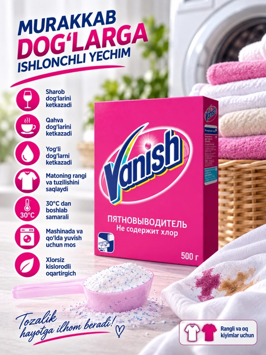Kiyimlar uchun dog' ketkazgich Vanish, 500 g