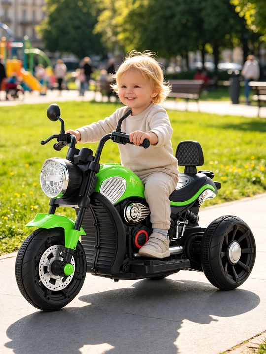 Bolalar elektr mototsikli, 3 g‘ildirakli, BT, musiqa, chiroq, 6V4.5Ah