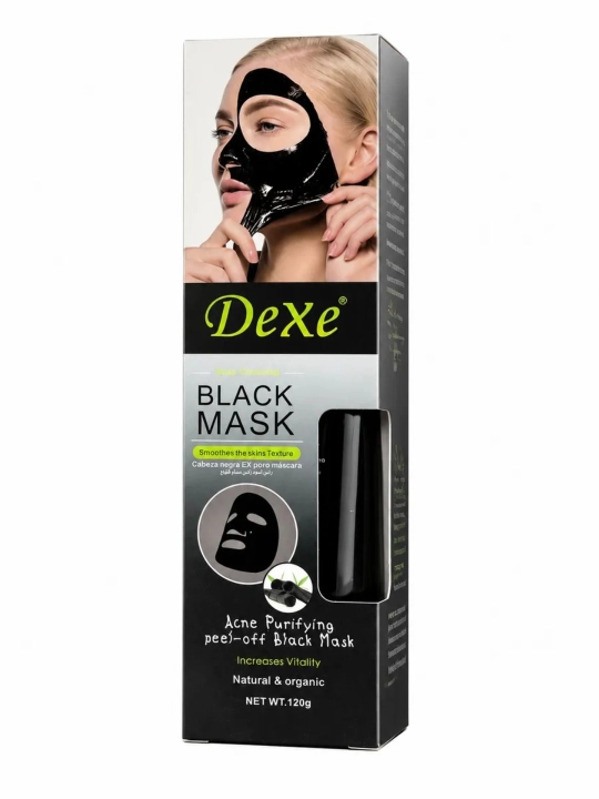 Yuz uchun maska Dexe Black, tozalovchi va namlovchi, 120 g