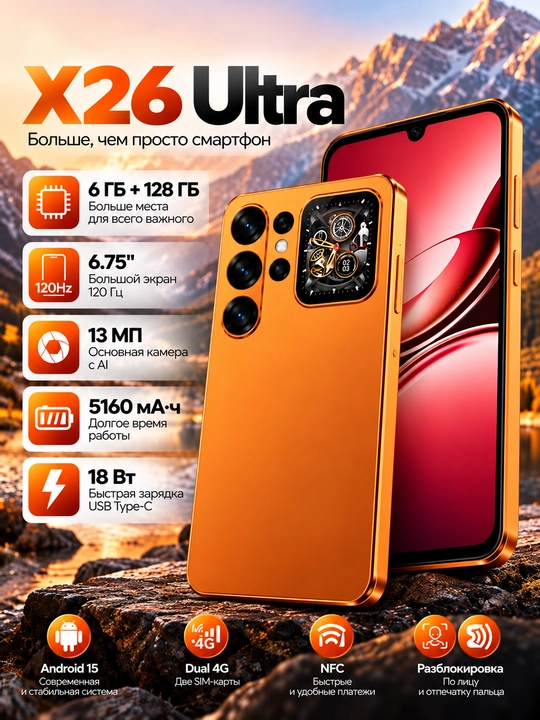 Смартфон x26  24/128гб