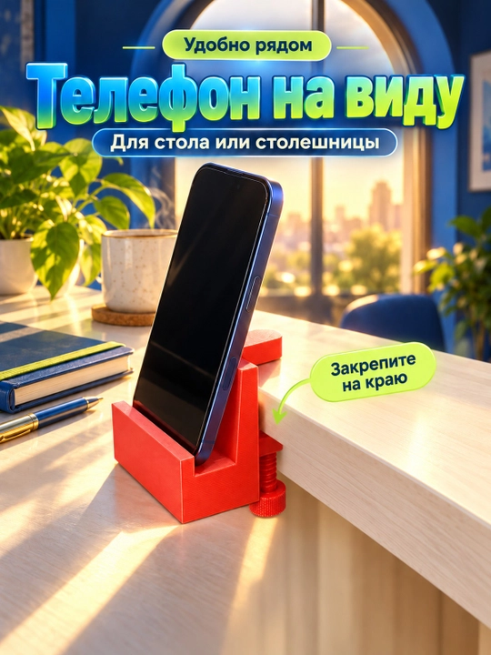 Настольный держатель для телефона с зажимом - 