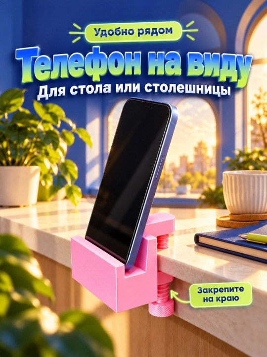 Настольный держатель для телефона с зажимом - 