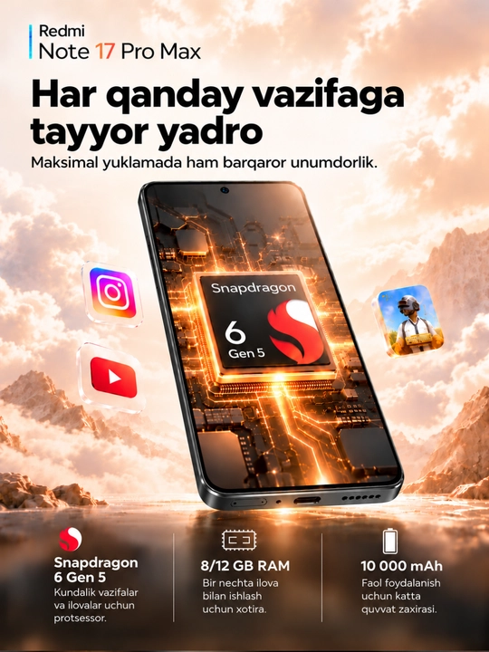 Смартфон Xiaomi Redmi note 17 Pro Max