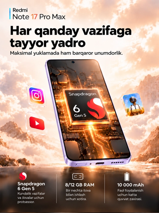 Смартфон Xiaomi Redmi note 17 Pro Max