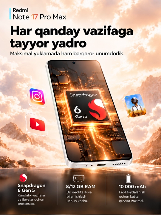 Смартфон Xiaomi Redmi note 17 Pro Max