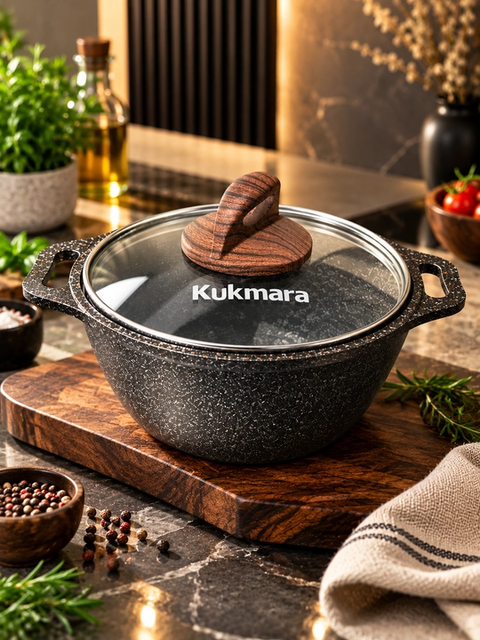 Кастрюля Kukmara Granit Ultra 6 л и 1 л с крышкой, антипригарное покрытие