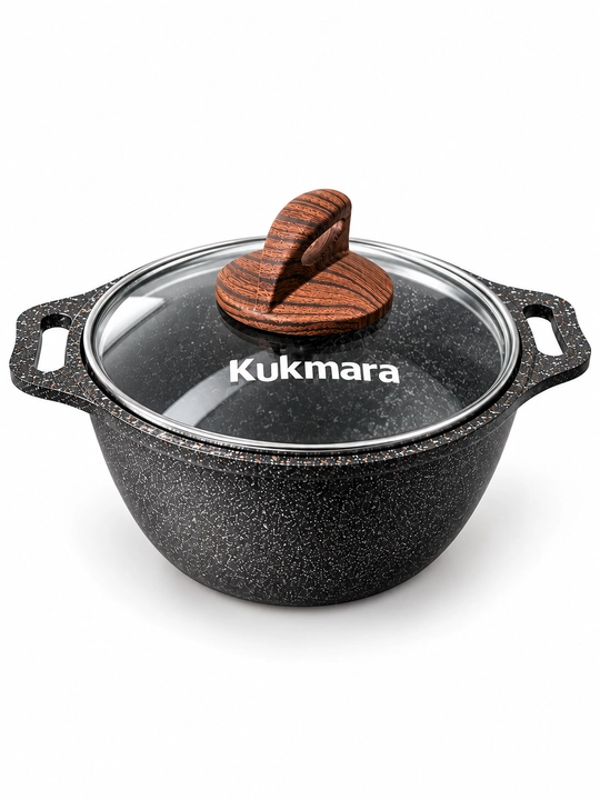Кастрюля Kukmara Granit Ultra 6 л и 1 л с крышкой, антипригарное покрытие