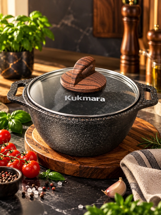 Кастрюля Kukmara Granit Ultra 6 л и 1 л с крышкой, антипригарное покрытие