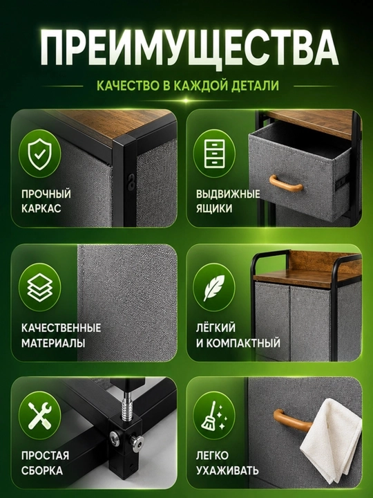 Комод-органайзер с 2/3/4 ящиками, тканевый шкаф для хранения вещей, этажерка