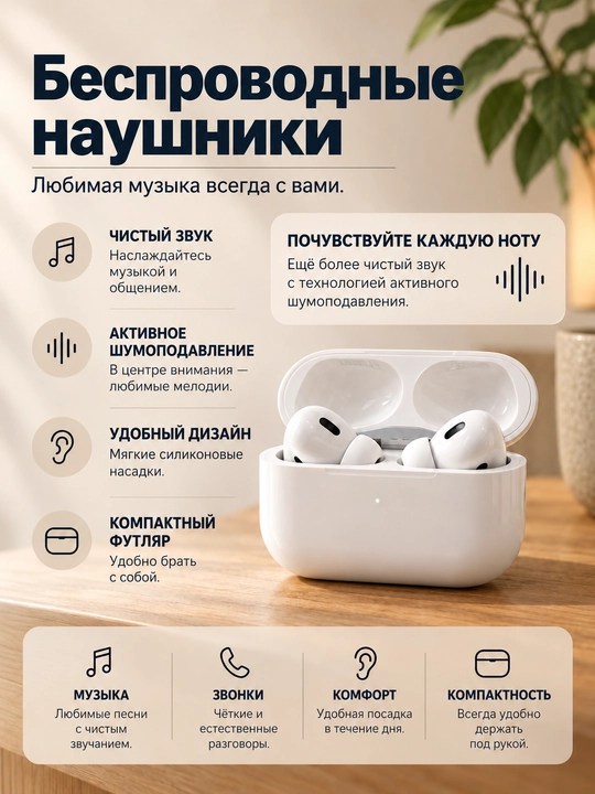 TWS Bluetooth simsiz quloqchinlari, shovqinsizlantirish va quvvatlash qutisi bilan, oq - 