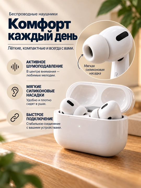 TWS Bluetooth simsiz quloqchinlari, shovqinsizlantirish va quvvatlash qutisi bilan, oq