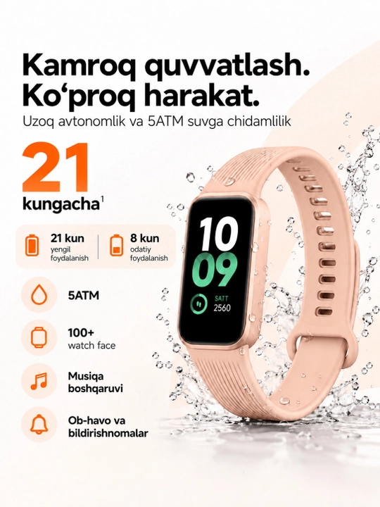 Умный фитнес-браслет Xiaomi Smart Band 11 Active, до 21 дня работы, 50 тренировок, Global