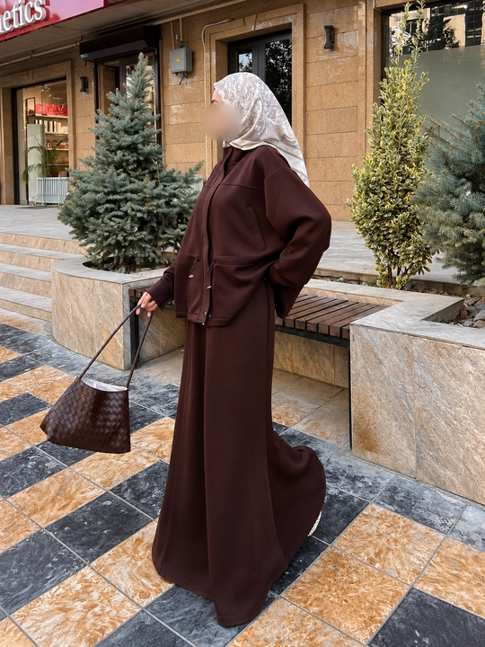 Ayollar uchun ikkilik, uzun yubka va ustki qism, erkin bichimli, standart o‘lcham